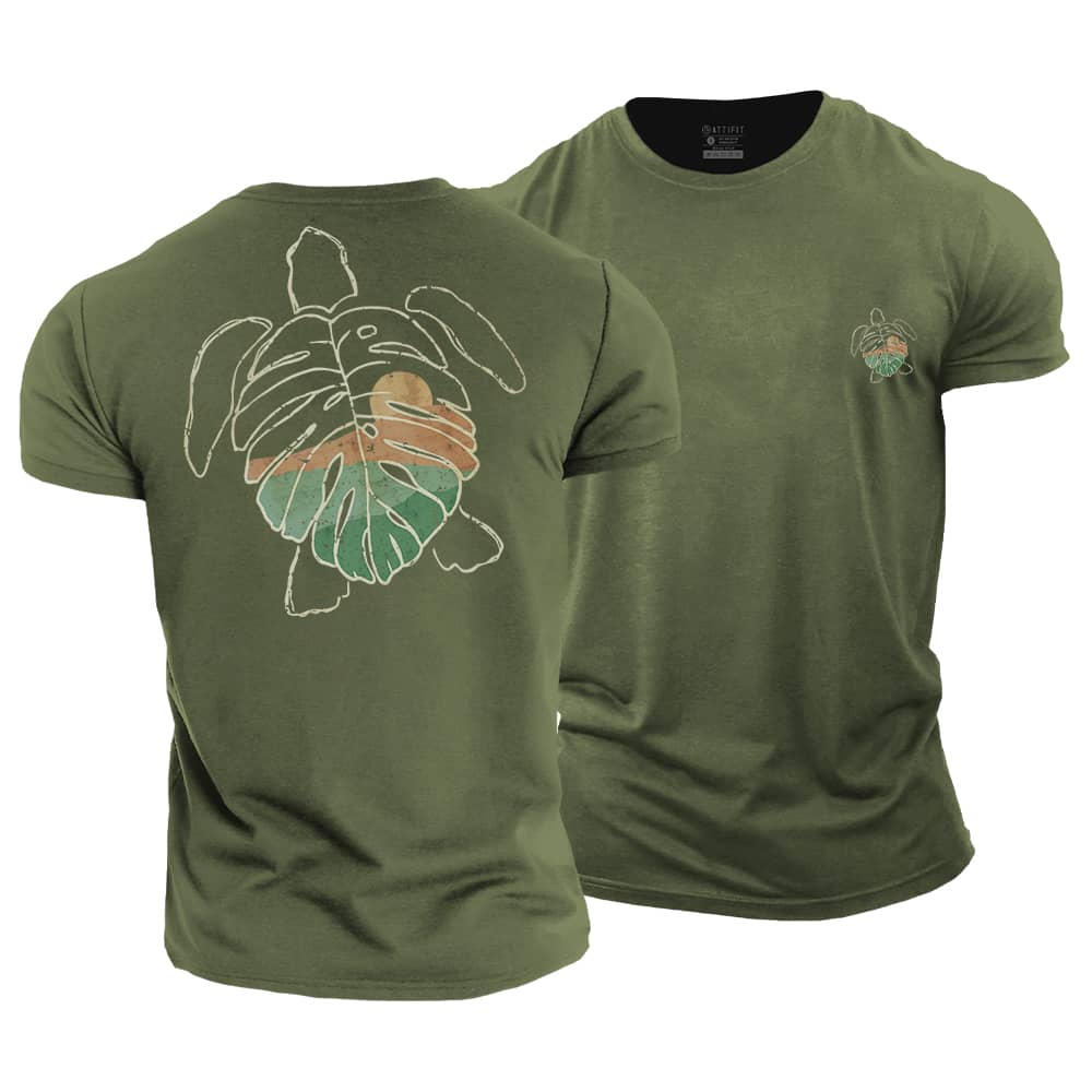 Monstera Turtle Cotton T-Shirt