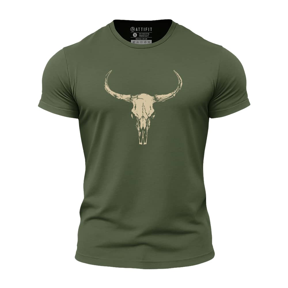 Bull Skull Athletic Quick-Dry T-Shirt