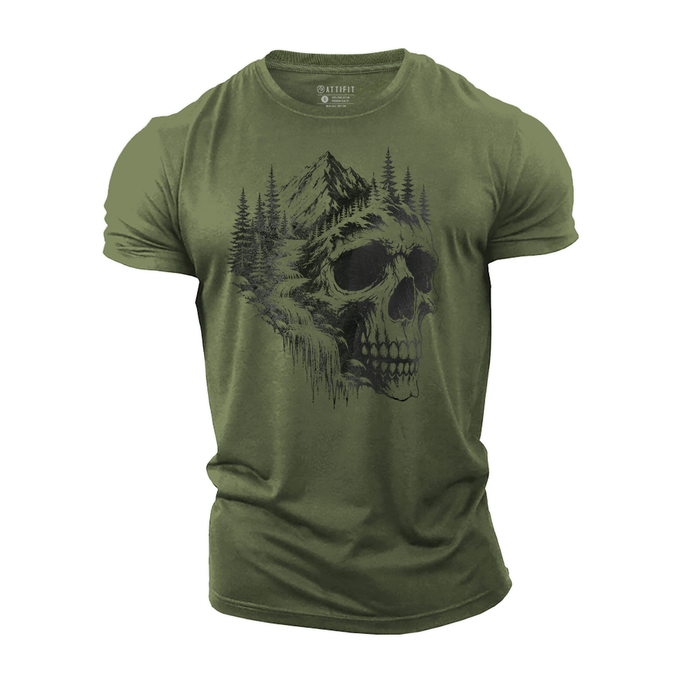 Mountain Skull Wilderness Cotton T-Shirt