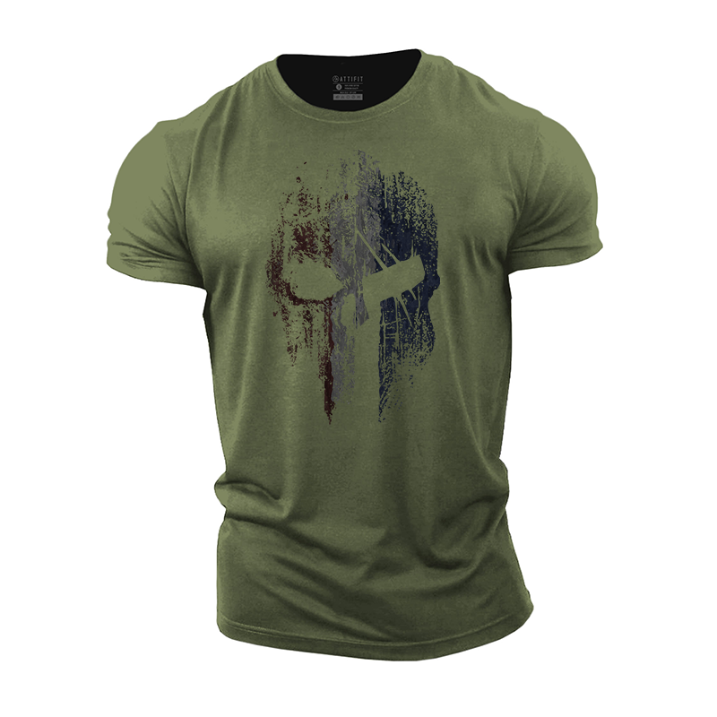 Warrior Skull Cotton T-Shirt