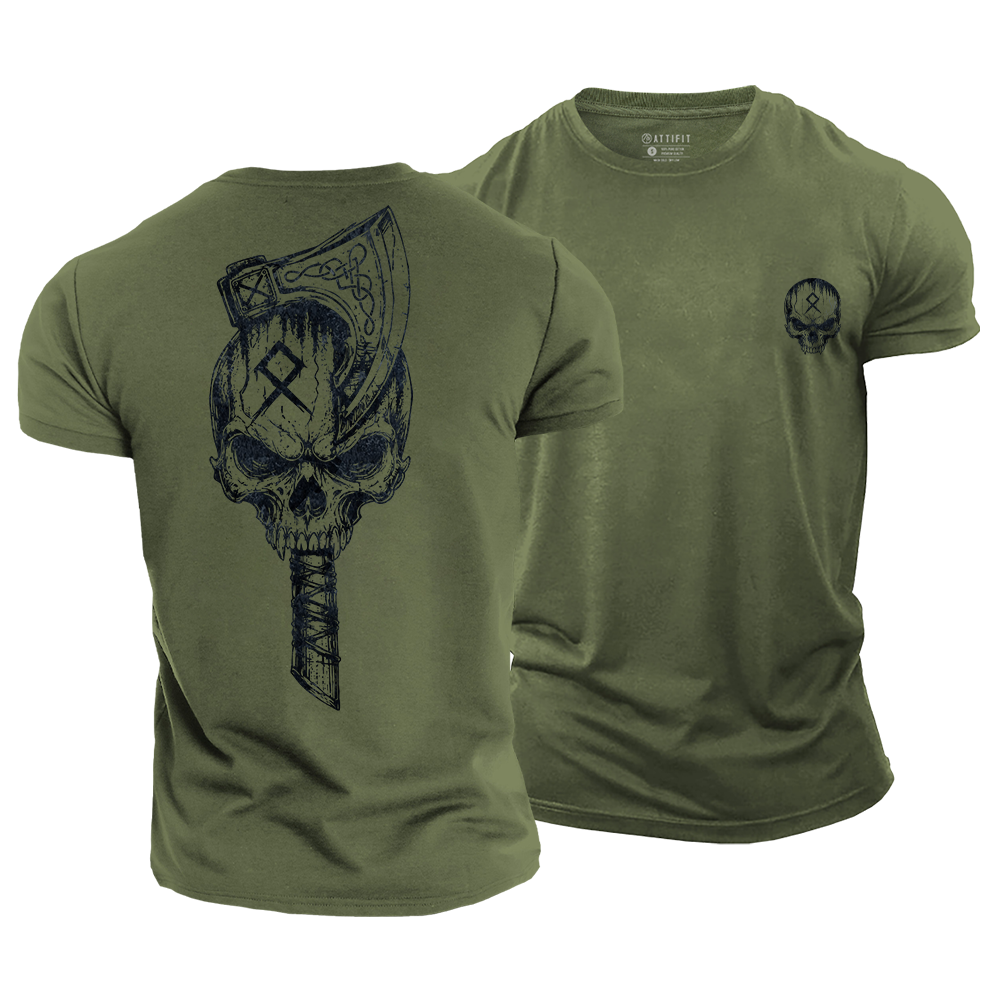 Skull Axe Cotton T-Shirt