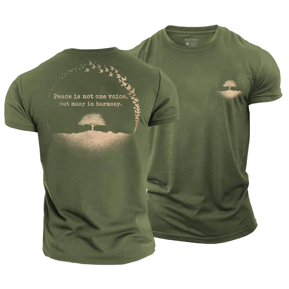 Harmony And Peace Cotton T-Shirt