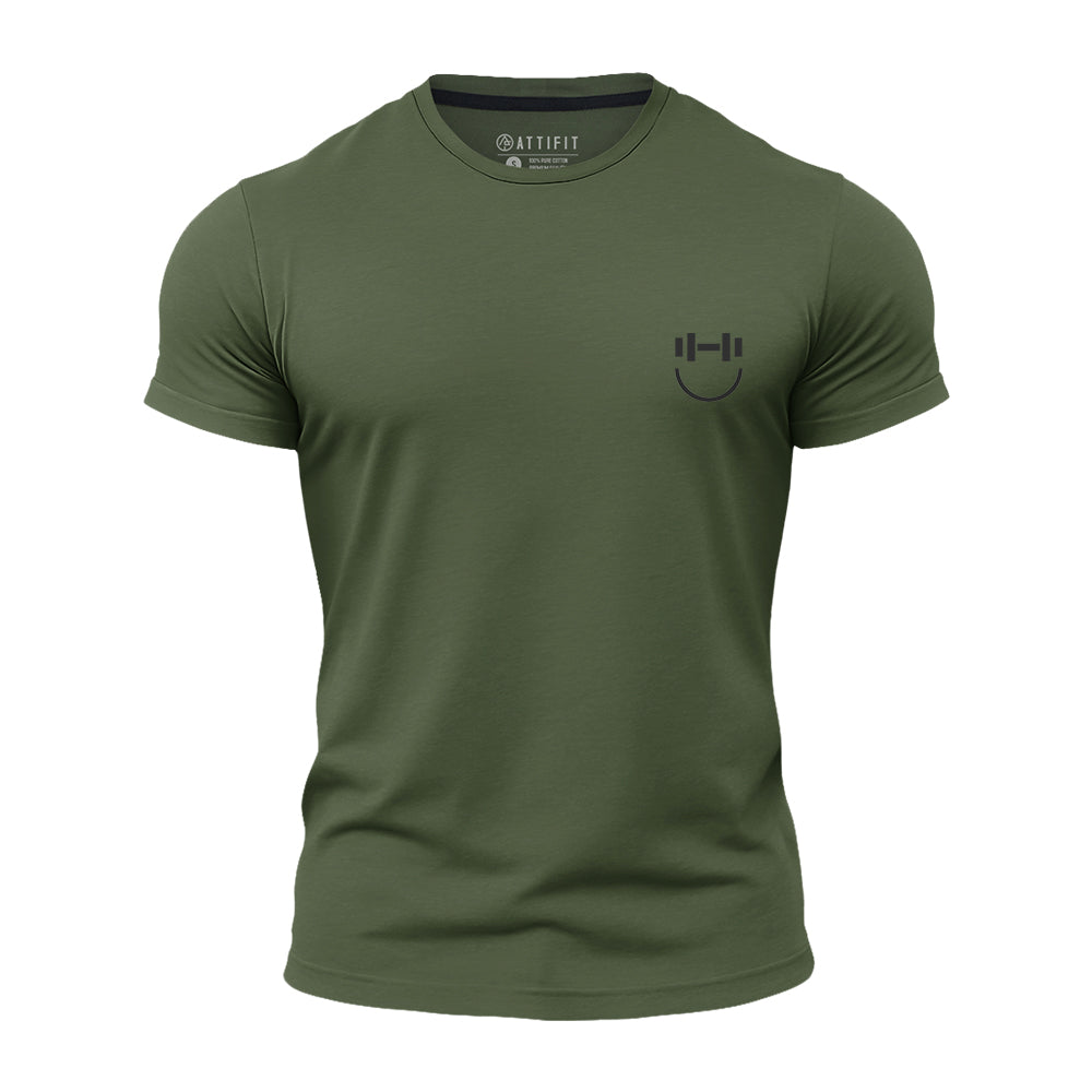 Simple Dumbbell Smile Quick-Dry T-Shirt