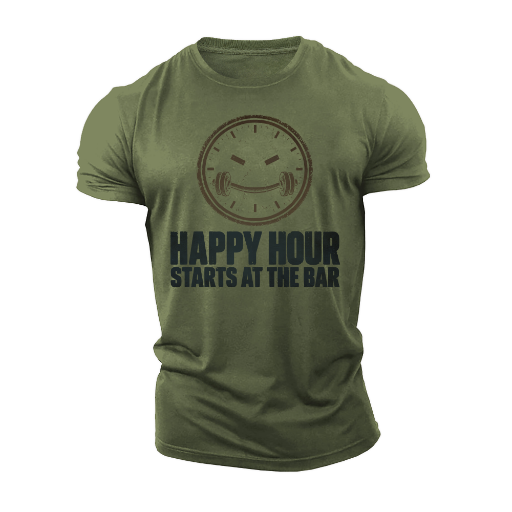 Happy Hour Starts Here Cotton T-Shirt