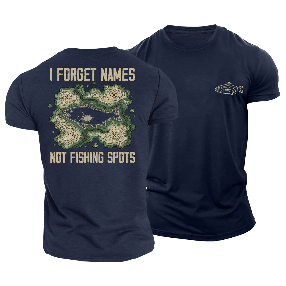 Map of Fishing Memories Cotton T-Shirt