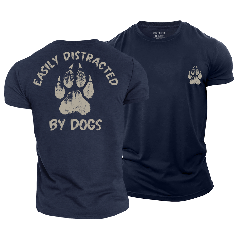 Easily Distracted by Dogs Cotton T-Shirt