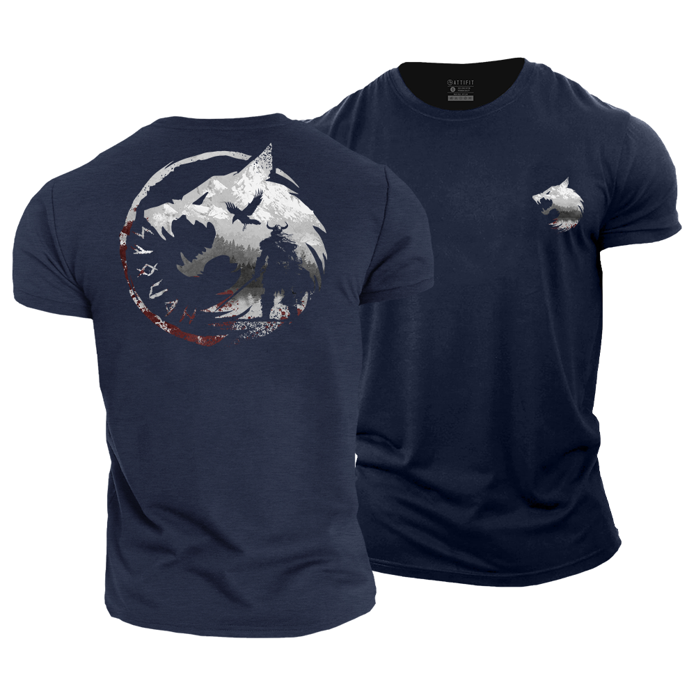 Viking Wolf Warrior Cotton T-Shirt