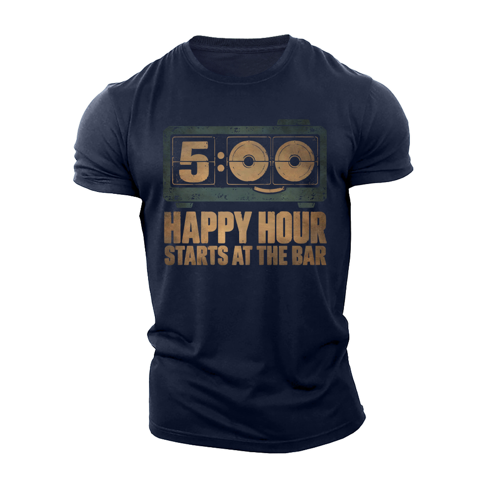 Happy Hour Starts Here Cotton T-Shirt