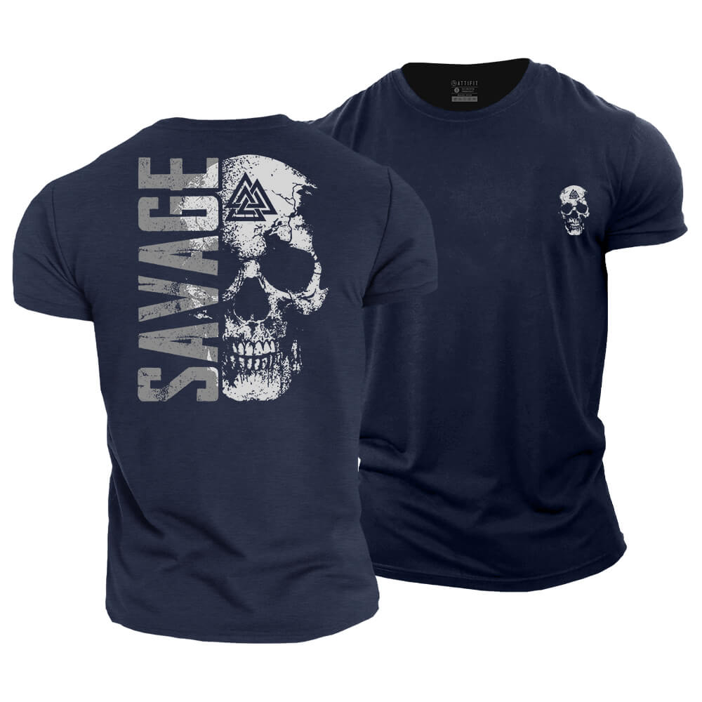 Savage Skull Cotton T-Shirt