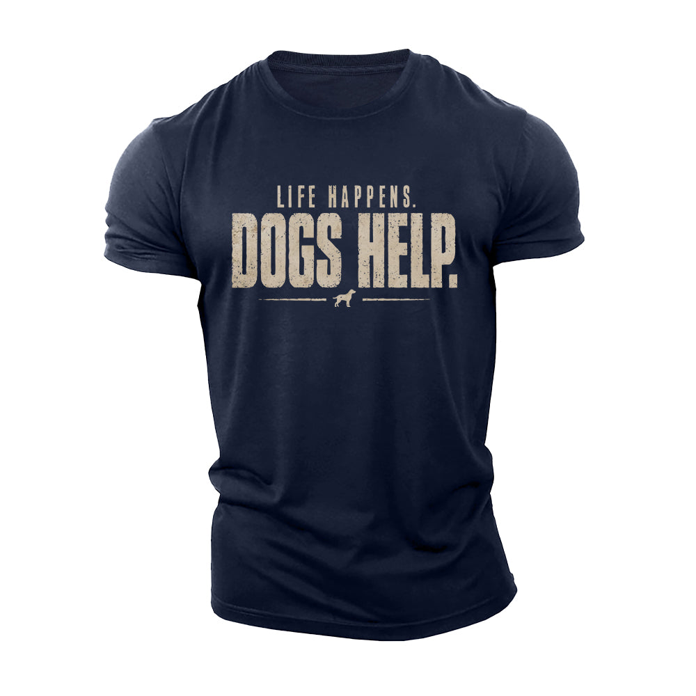 Dogs Help Cotton T-Shirt