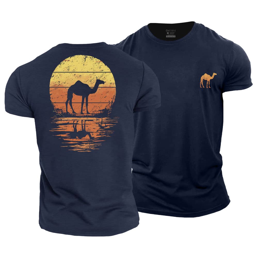 Sun And Camel Cotton T-Shirt