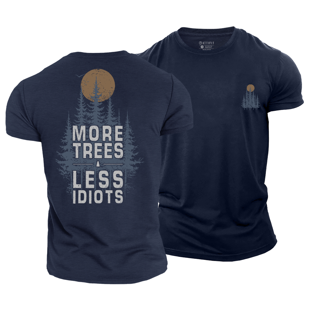 Less Idiots Funny Cotton T-Shirt