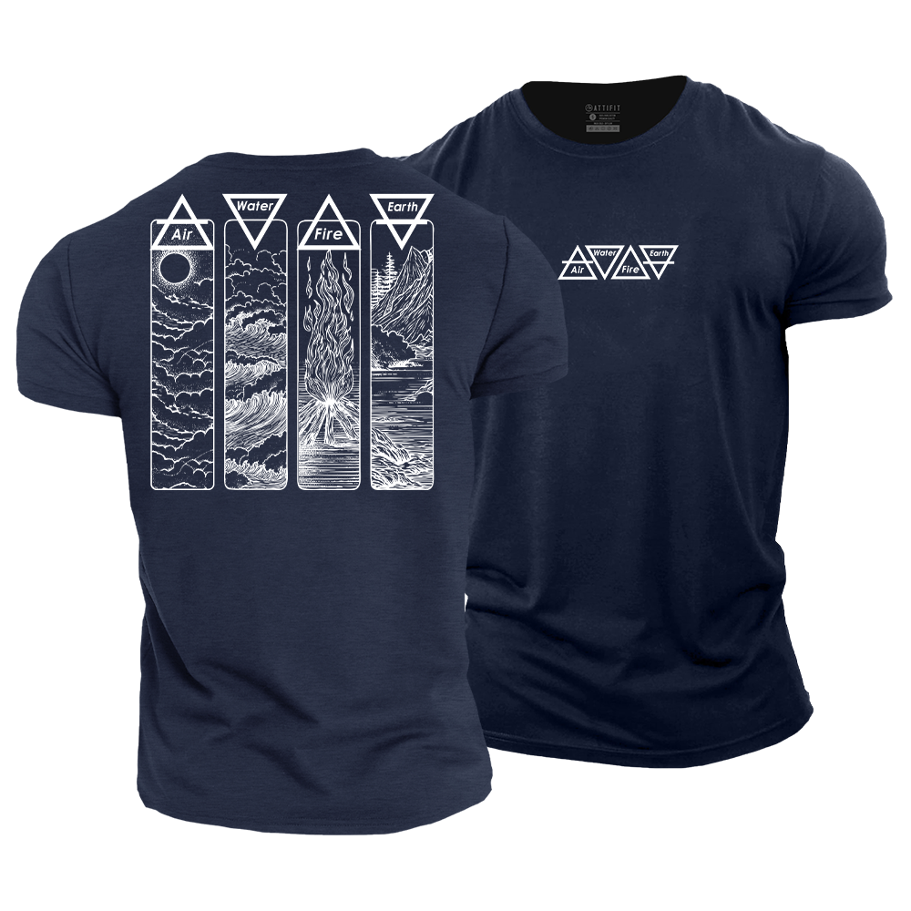 Air Fire Water Earth Four Elements Cotton T-Shirt