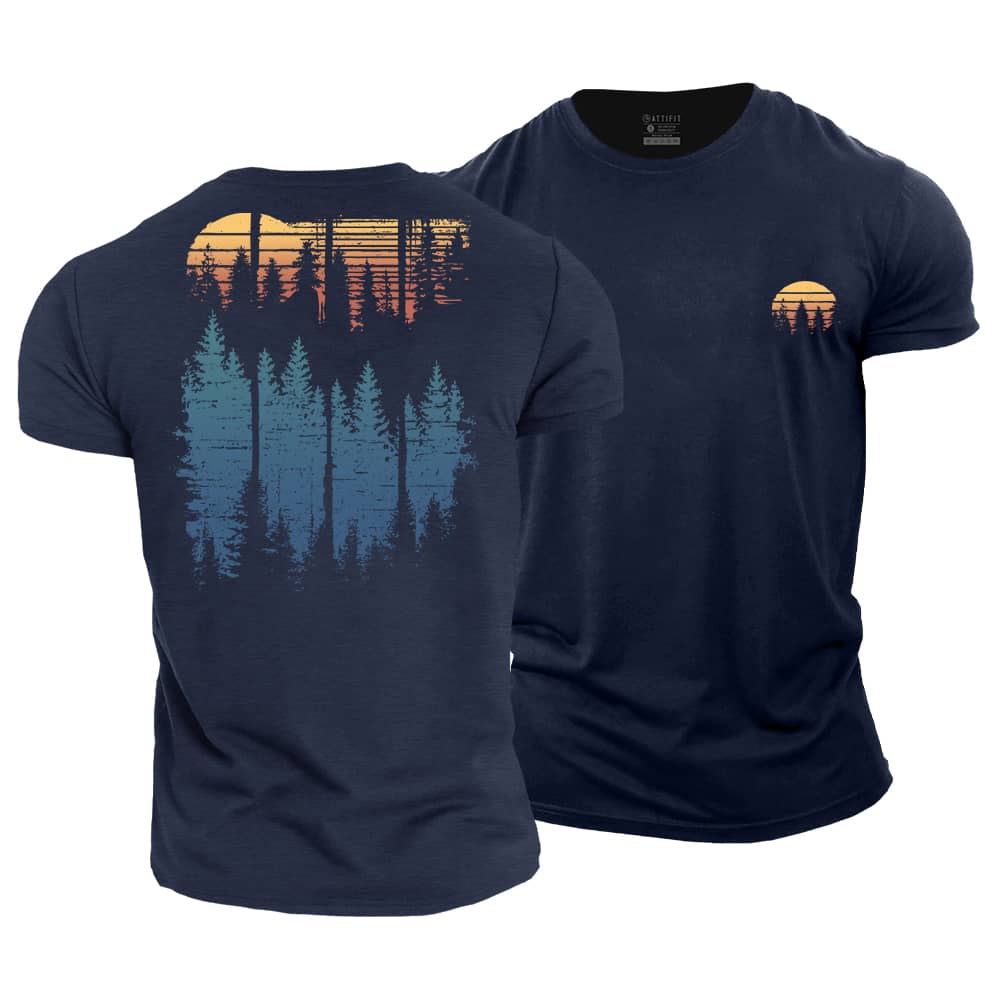 Forest Sunset Cotton T-Shirt