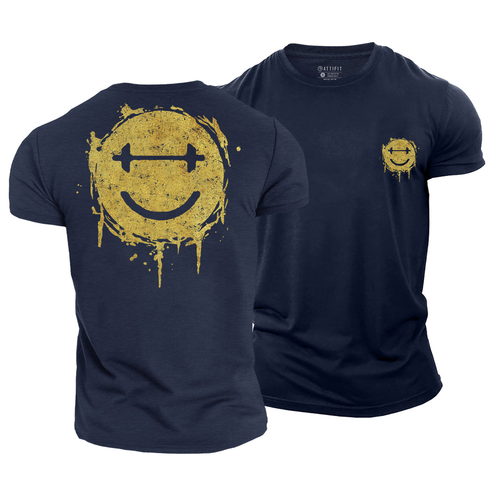 Dumbbell Smiley Cotton T-Shirt