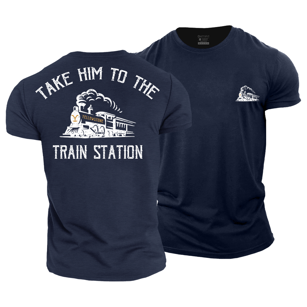 Take Him to the Train Station Cotton T-Shirt