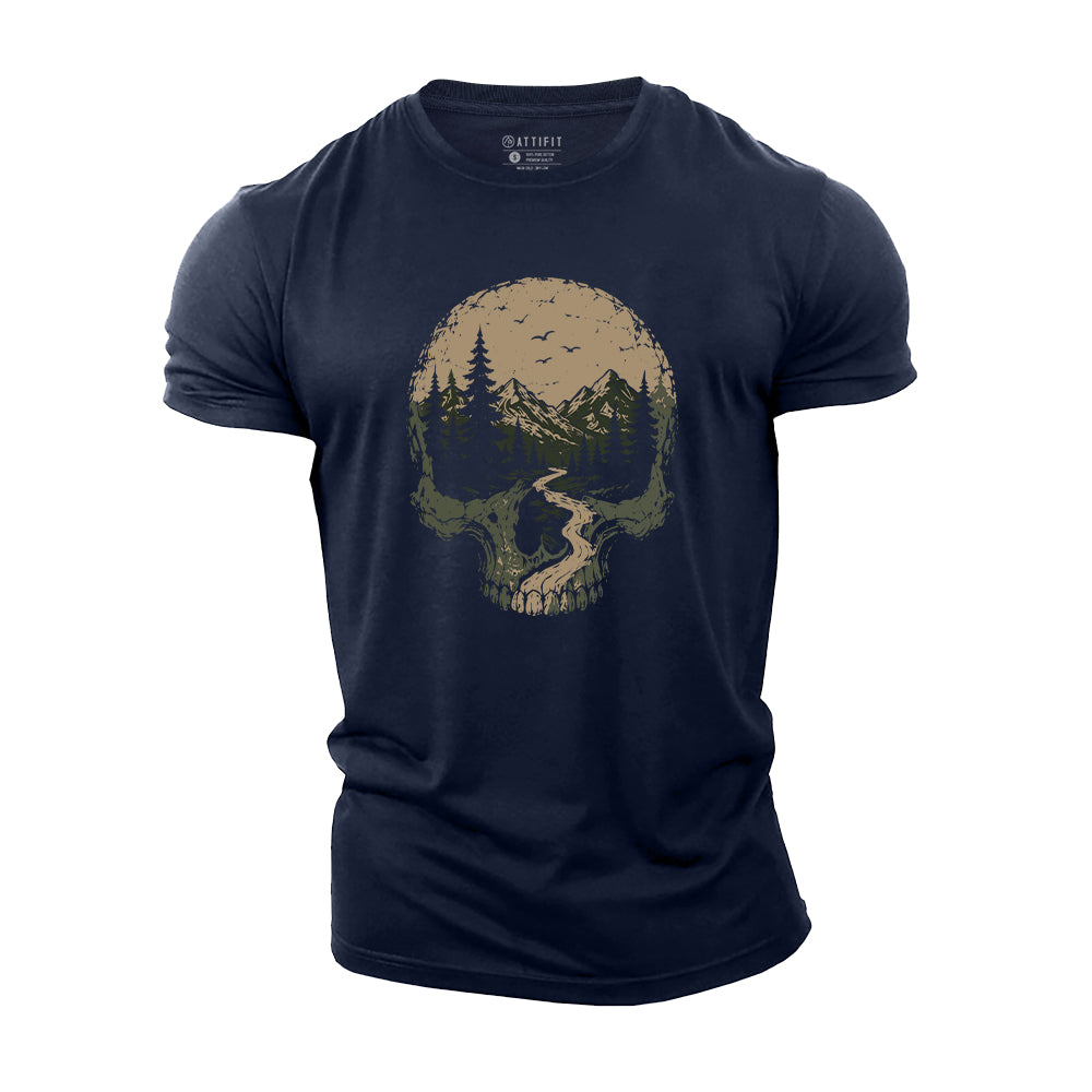 Mountain Soul Skull Cotton T-Shirt