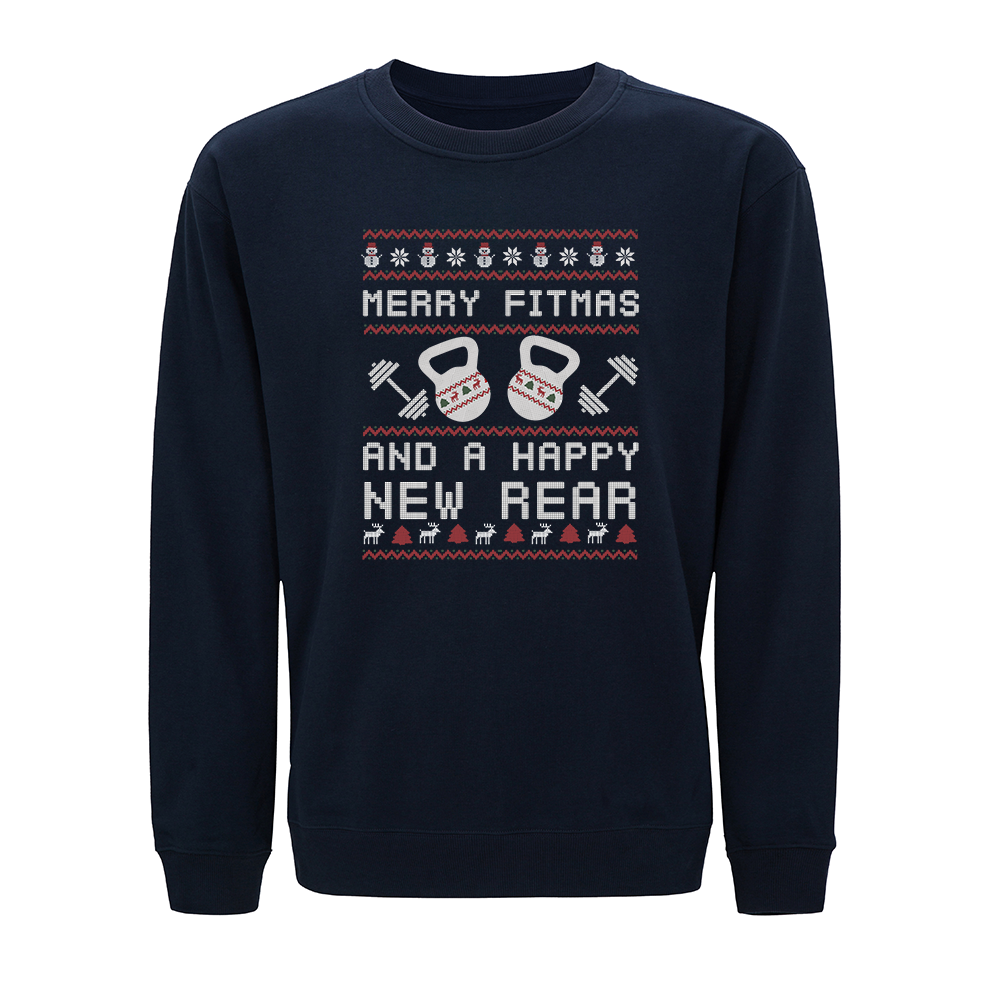 Merry Fitmas and a Happy New Rear Crewneck Sweatshirt