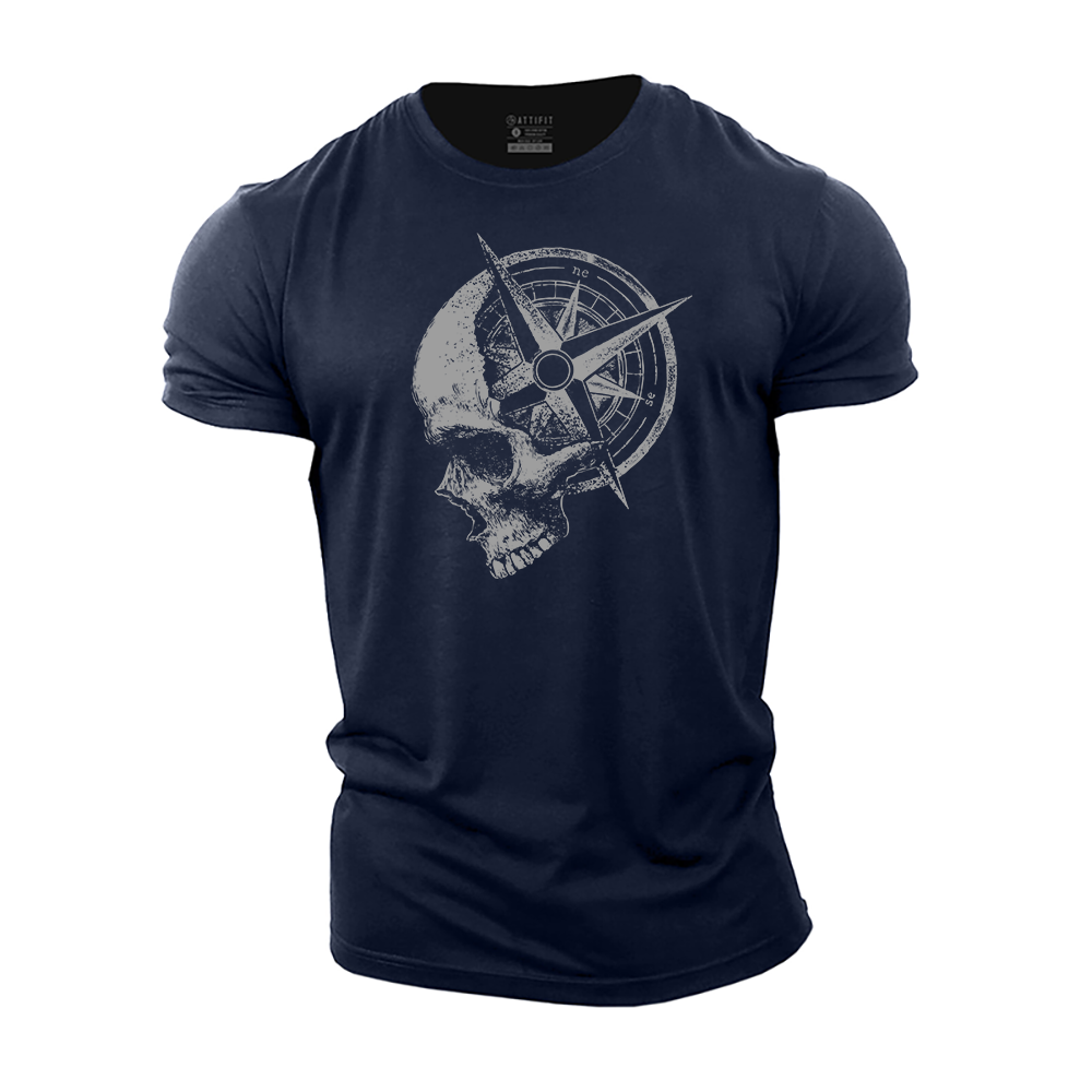 Skull Compass Cotton T-Shirt