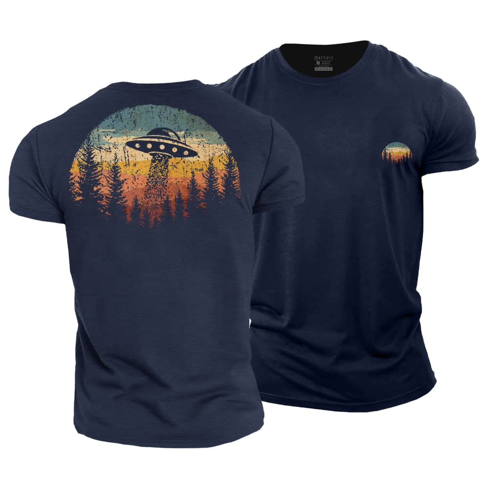 Sunset Spaceship Cotton T-Shirt