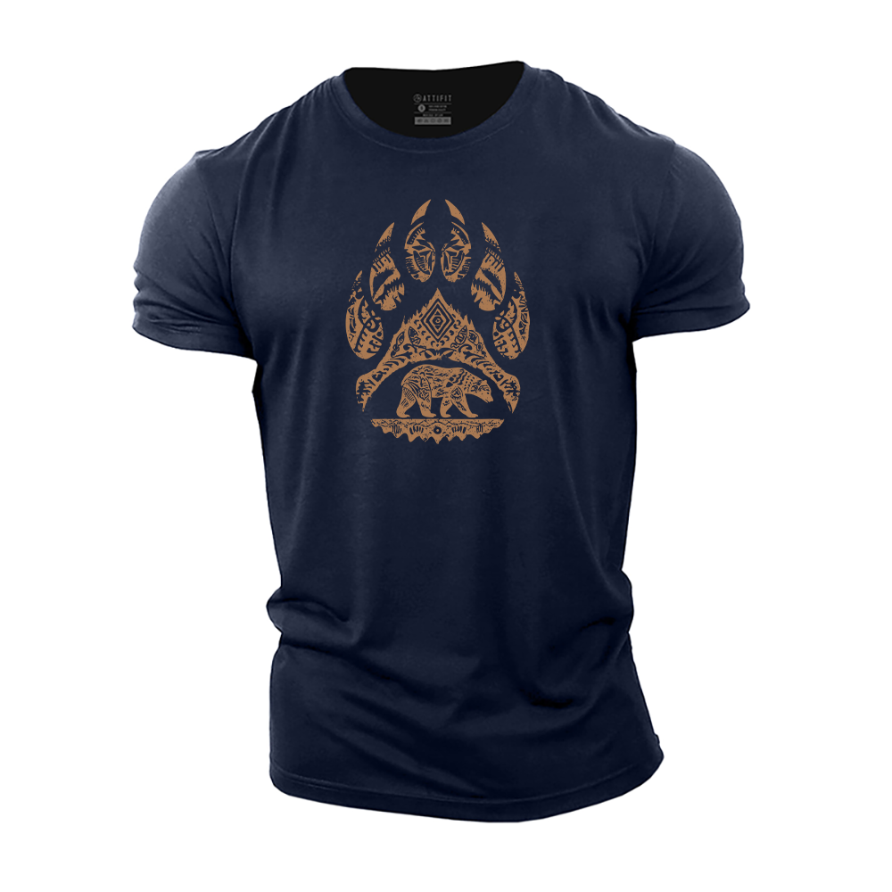 Indian Style Bear Claw Landscape Cotton T-Shirt