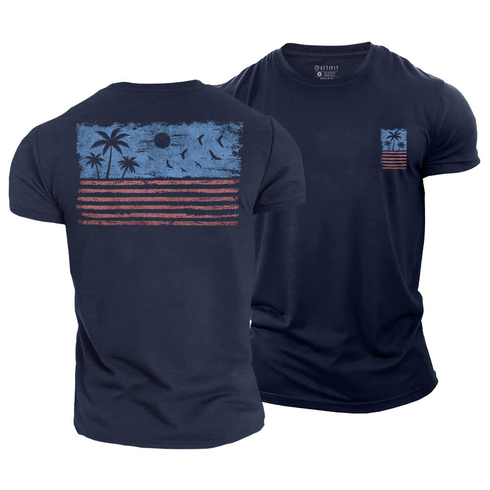 Palm Flag Cotton T-Shirt