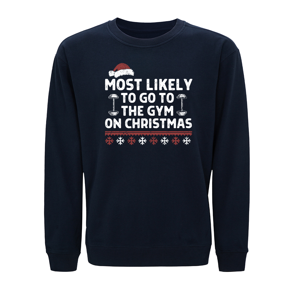 Most Likely to Go the Gym on Christmas Crewneck Sweatshirt