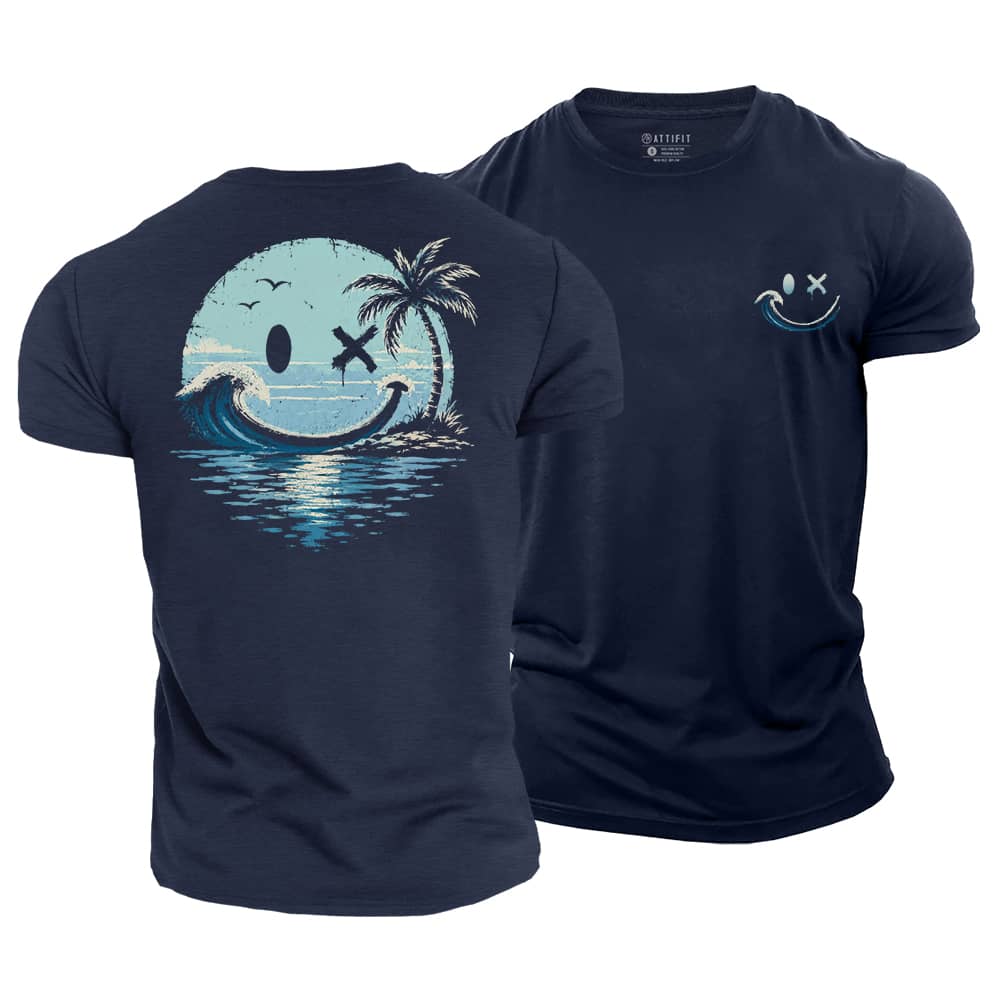 Smiley Wave Palm Cotton T-Shirt
