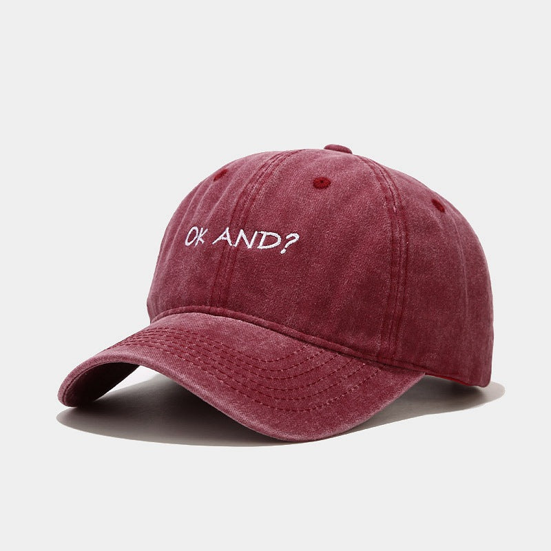 Ok And Embroidered Vintage Baseball Cap