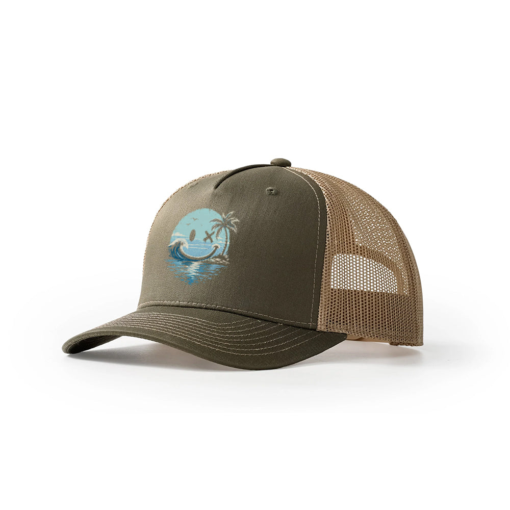 Smiley Wave Palm Trucker Hat