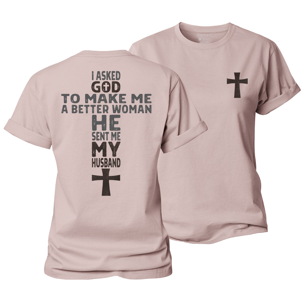 God Sent Me My husband Women's Cotton T-Shirt