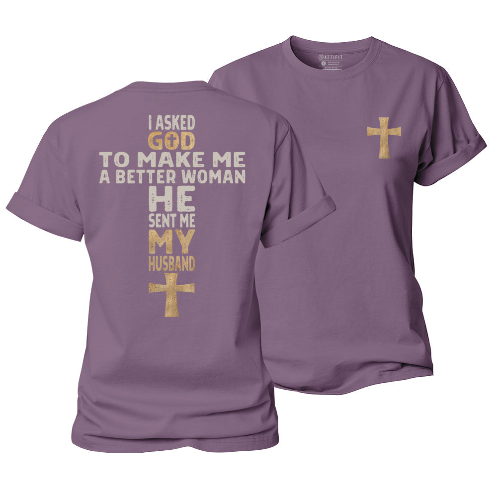 God Sent Me My husband Women's Cotton T-Shirt