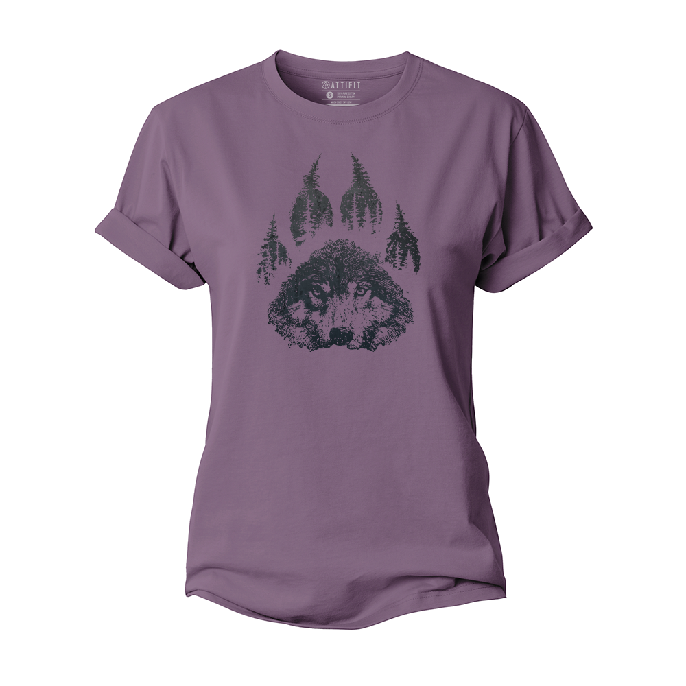Wolf Paw Forest Women's Cotton T-Shirt
