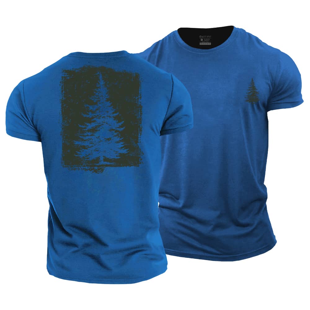 Pine Tree Silhouette Cotton T-Shirt