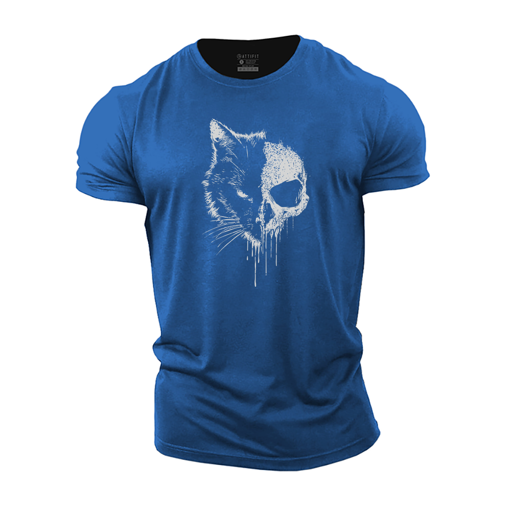 Skull Cat Cotton T-Shirt