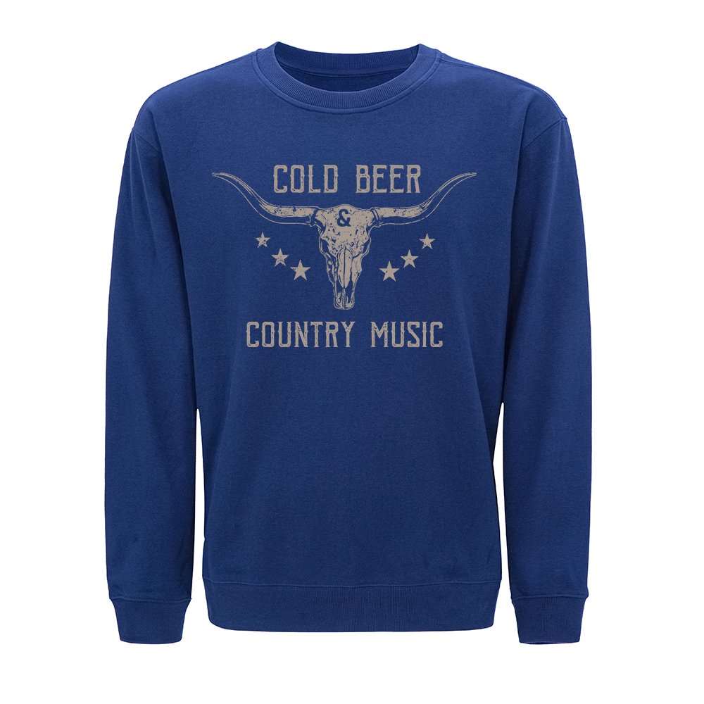 Cold Beer and Country Music Crewneck Sweatshirt