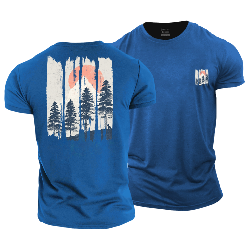 Outdoor Color Palette Scenery Cotton T-Shirt