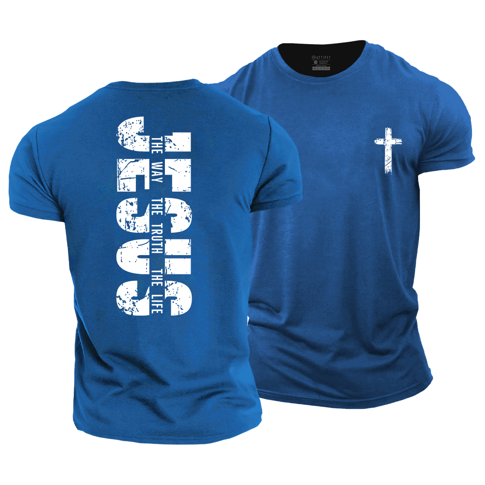 Jesus, The Way The Truth The Life Cotton T-Shirt
