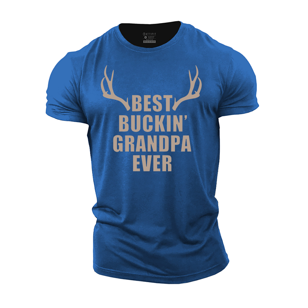 Best Buckin' Grandpa Ever Cotton T-Shirt