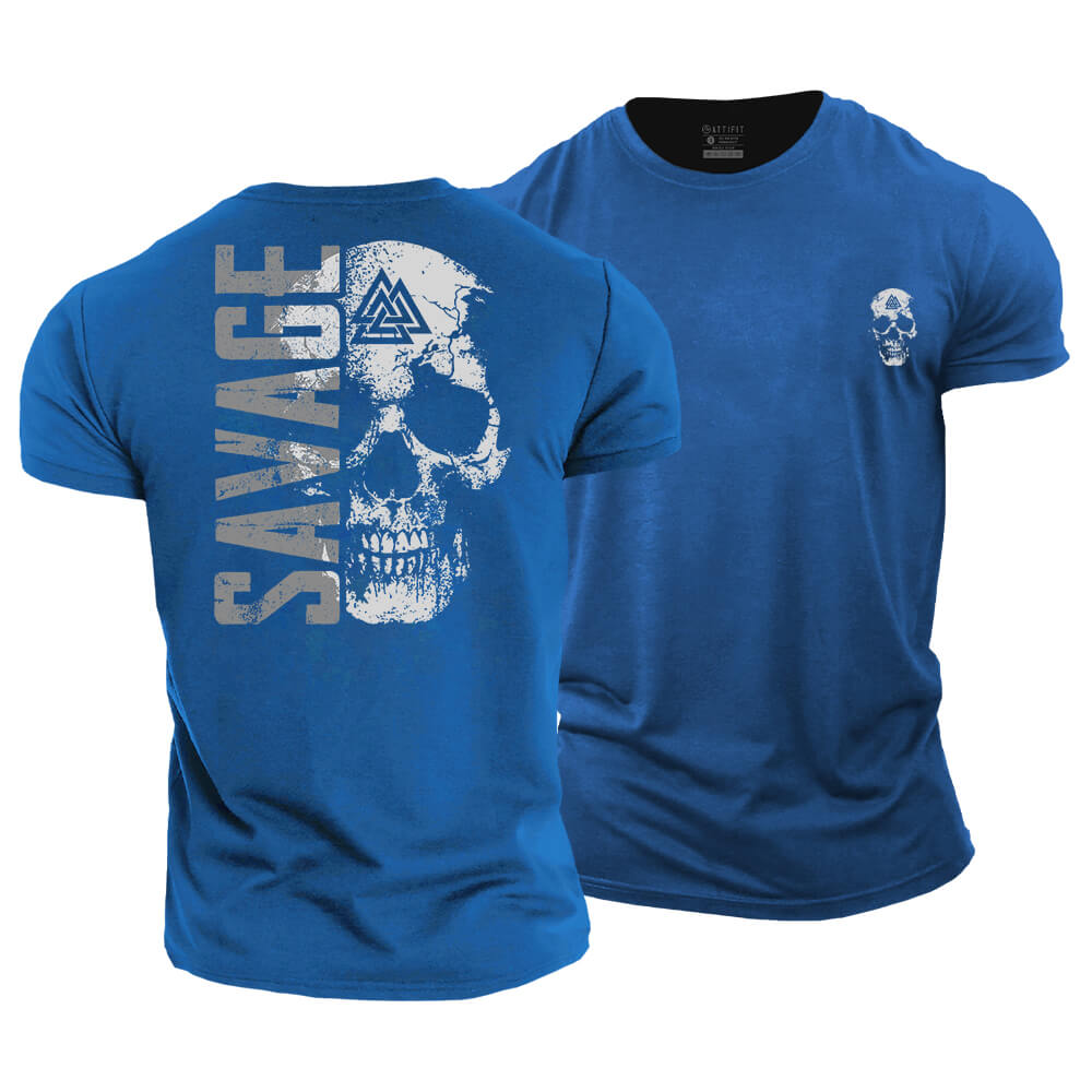 Savage Skull Cotton T-Shirt