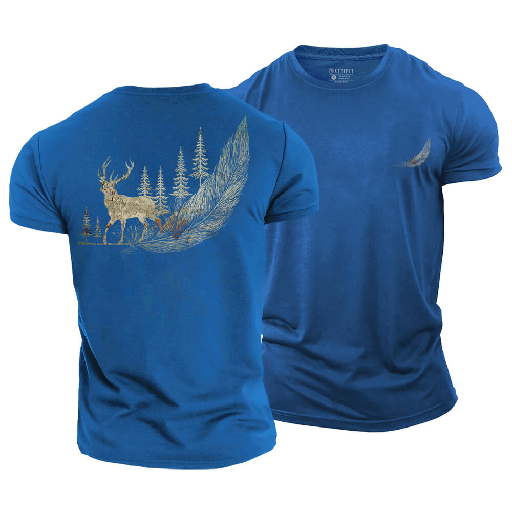 Feather Forest Cotton T-Shirt
