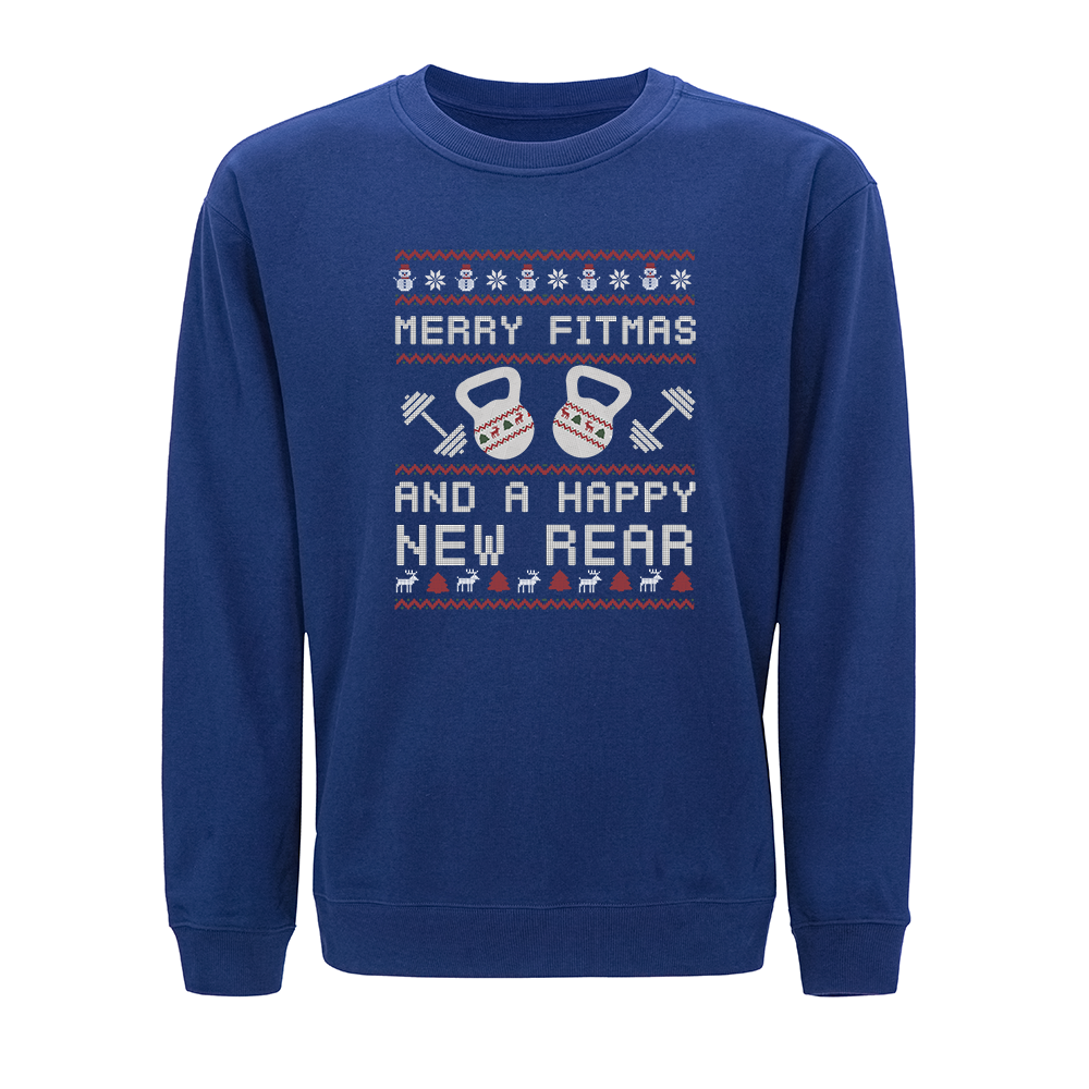 Merry Fitmas and a Happy New Rear Crewneck Sweatshirt