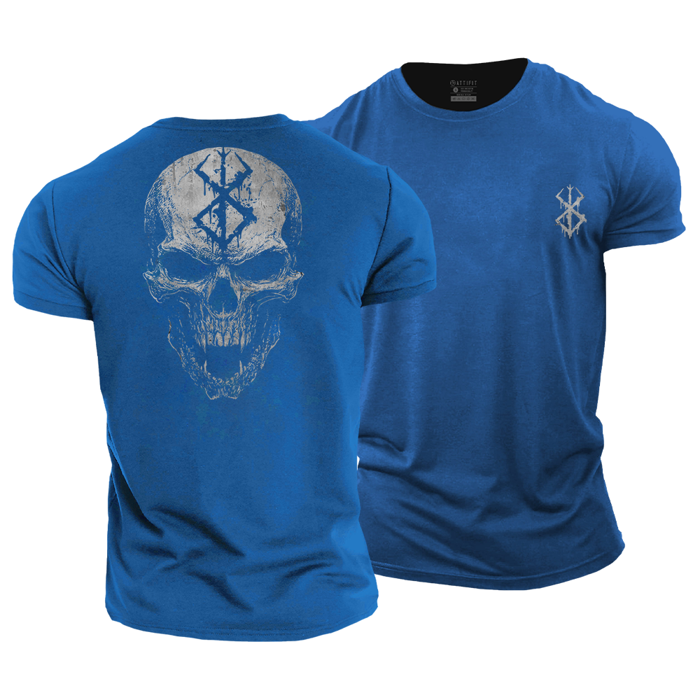 Viking Rune Skull Cotton T-Shirt