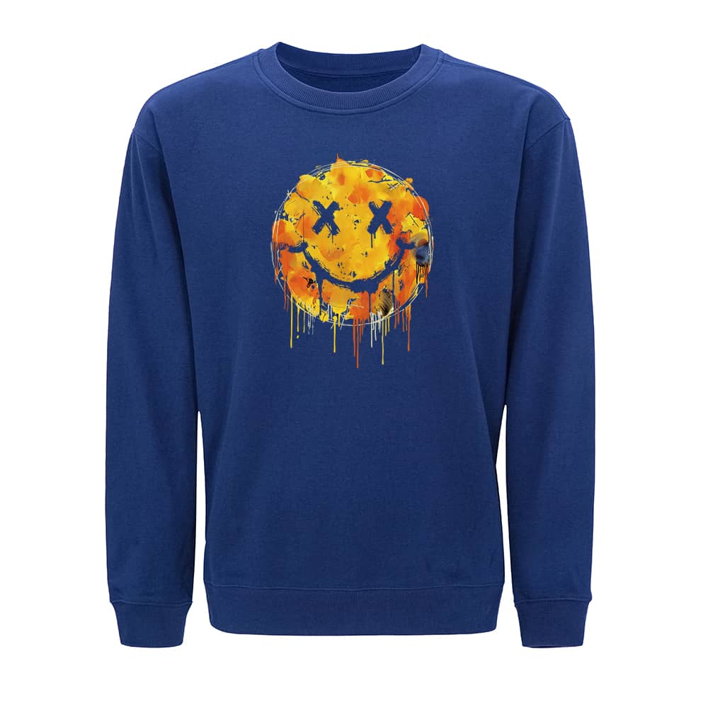 Oil Painting Smiley Crewneck Sweatshirt