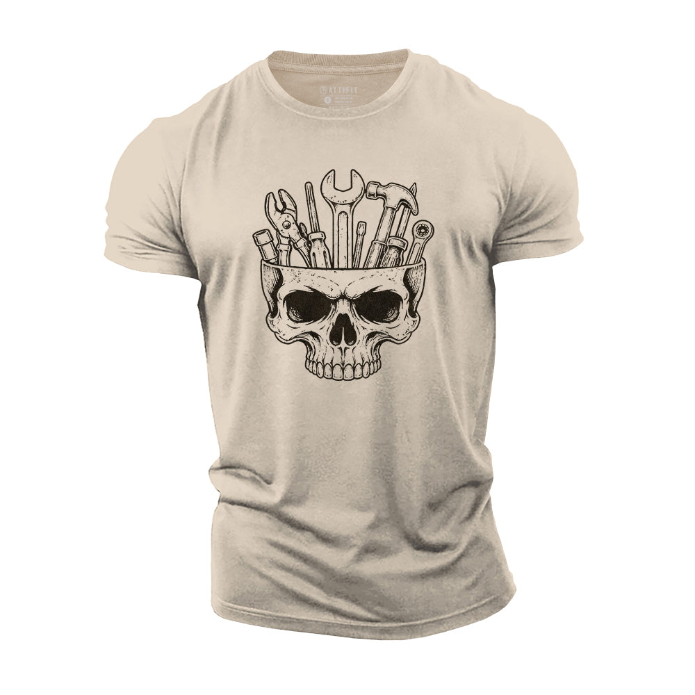 Skull Full of Tools Cotton T-Shirt