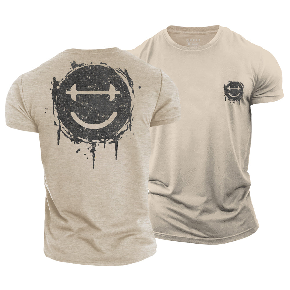 Dumbbell Smiley Cotton T-Shirt