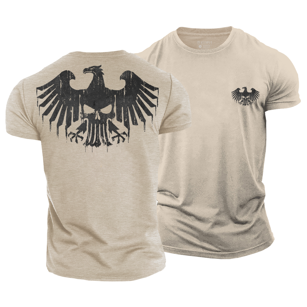 Skull Iron Eagle Cotton T-Shirt