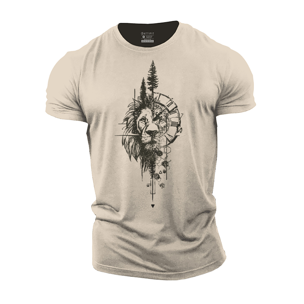 Lions and Nature Cotton T-Shirt
