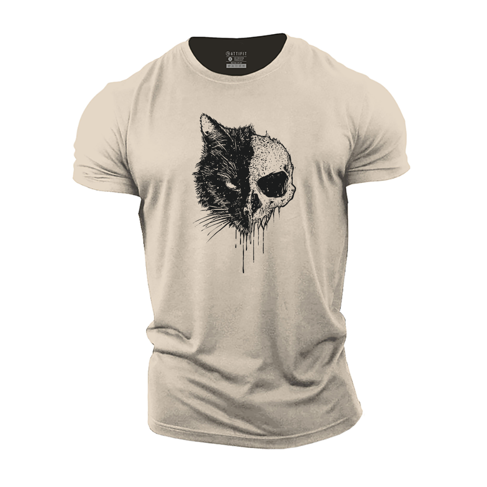Skull Cat Cotton T-Shirt
