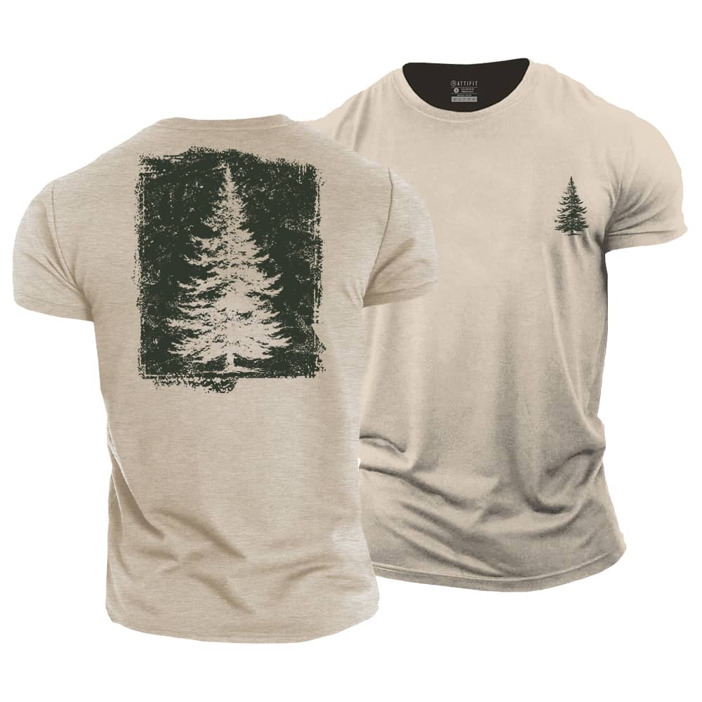 Pine Tree Silhouette Cotton T-Shirt